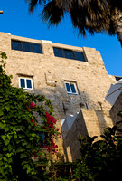 Old houses facing the sunset